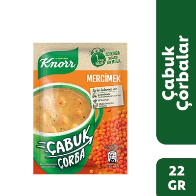 Knorr Çabuk Çorba Mercimek 22GR - 3 katlı dayanıklı ambalaj